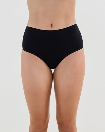 Bendon Cotton And Lace Full Brief, Black, S-2XL product photo