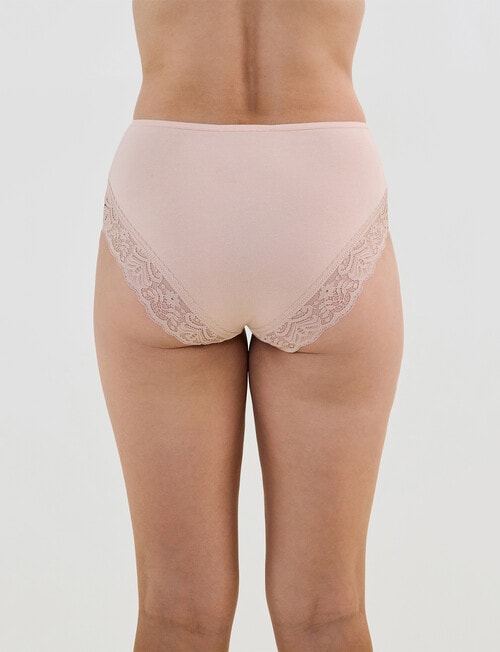 Bendon Cotton And Lace Full Brief, Latte, S-2XL product photo View 02 L