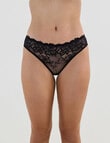 Bendon Lacey Bikini Brief, Black, XS-2XL product photo