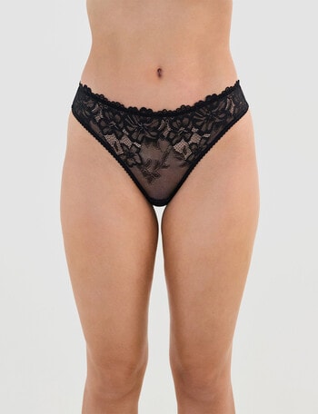 Bendon All Lacey Thong, Black, XS-2XL product photo