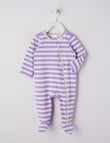 Teeny Weeny Sleep Stripe Stretch Cotton Sleepsuit, Meta Mauve product photo View 03 S