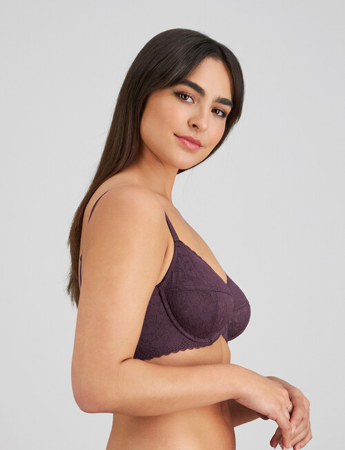 Bendon Hazel Underwire Bra, Plum Perfect, D-G product photo View 03 L