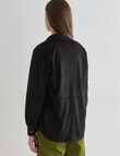 Mineral Chauncey Suedette Shacket, Black product photo View 02 S