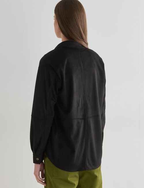 Mineral Chauncey Suedette Shacket, Black product photo View 02 L