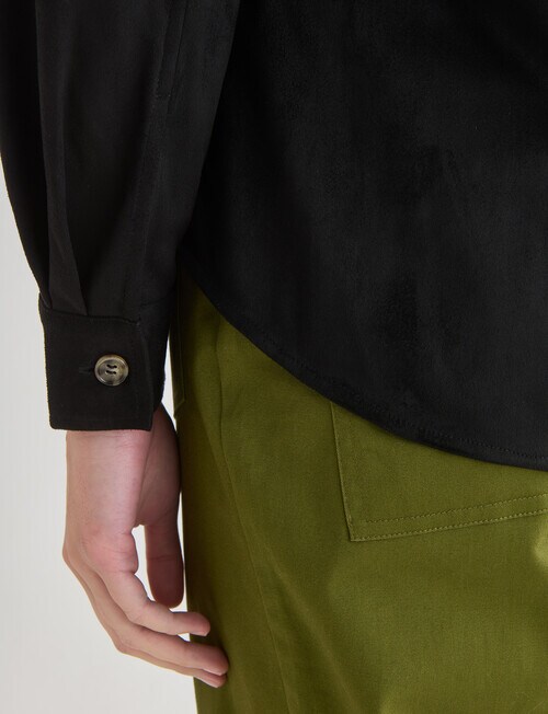 Mineral Chauncey Suedette Shacket, Black product photo View 07 L