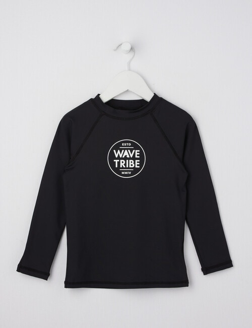Wavetribe Long Sleeve Rash Top, Black product photo