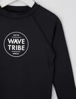 Wavetribe Long Sleeve Rash Top, Black product photo View 02 S