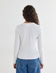 Mineral Hazel Rib Crew Long Sleeve Top, Ivory product photo View 02 S