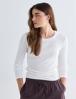 Mineral Hazel Rib Crew Long Sleeve, Ivory product photo View 05 S