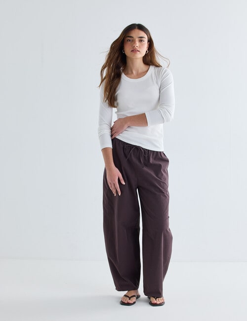 Mineral Hazel Rib Crew Long Sleeve, Ivory product photo View 06 L