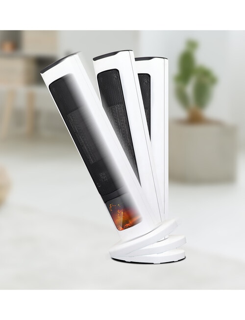 Sheffield Ceramic Tower Heater with Flame, White, PLA1945 product photo View 03 L