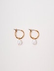 Earsense Pearl Drop Click Hoop, Gold Tone product photo