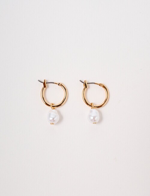 Earsense Pearl Drop Click Hoop, Gold Tone product photo