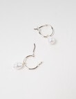Earsense Pearl Drop Click Hoop, Silver Tone product photo View 02 S