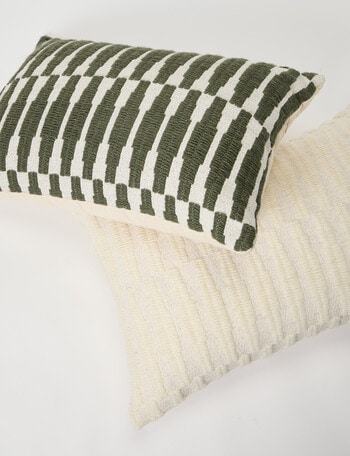 M&Co Patron Woven Cushion, Pearl product photo