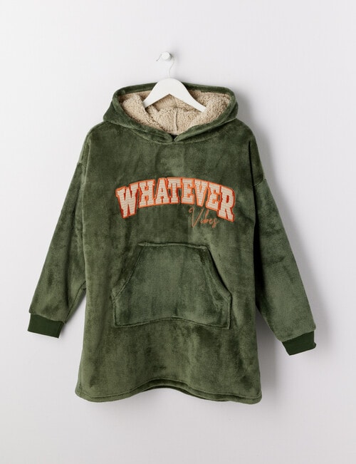 Sleep Squad Whatever Vibes Oversized Hoodie, Khaki, 8-16 product photo