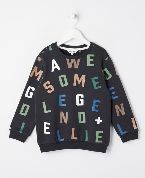 Mac & Ellie Awesome Crew Sweatshirt, Charcoal product photo
