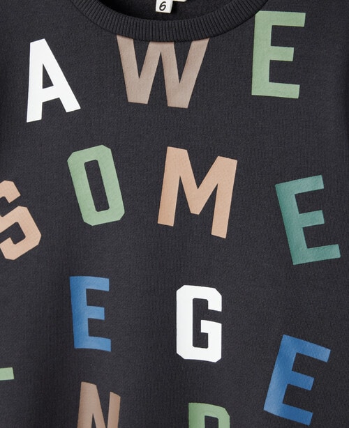 Mac & Ellie Awesome Crew Sweatshirt, Charcoal product photo View 02 L