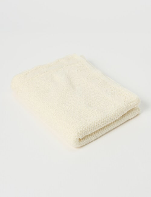 Milly & Milo Merino Bassinet Knit Blanket, Cream product photo