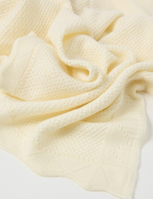 Milly & Milo Merino Bassinet Knit Blanket, Cream product photo View 03 L
