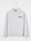 No Issue 1/4 Zip Crew Sweat, Grey Marle product photo