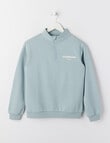 No Issue 1/4 Zip Crew Sweatshirt, Blue product photo