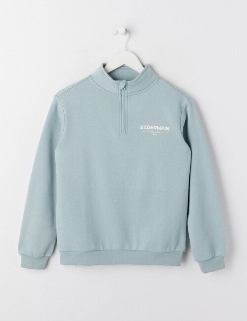 No Issue 1/4 Zip Crew Sweatshirt, Blue product photo