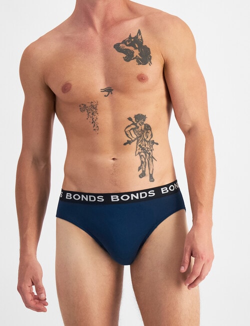 Bonds Hipster Brief, 4-Pack, Steel Away, Seal Rocks, Jeanious & Nu Black product photo View 08 L
