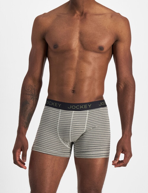 Jockey No Ride Up Cotton Stripe Trunk, 2-Pack, Green & Beige product photo View 03 L