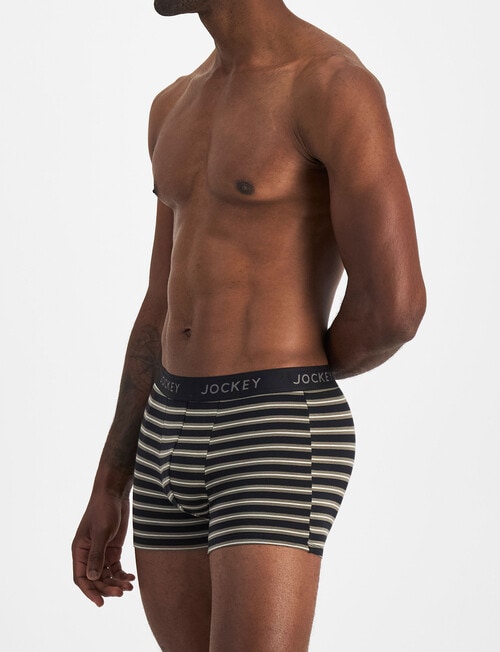 Jockey Comfort Stripe Trunk, 3-Pack, Green & Beige product photo View 04 L