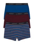 Jockey Comfort Stripe Trunk, 3-Pack, Blue & Burgundy product photo View 02 S
