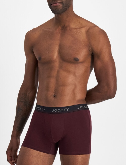 Jockey Comfort Stripe Trunk, 3-Pack, Blue & Burgundy product photo View 06 L