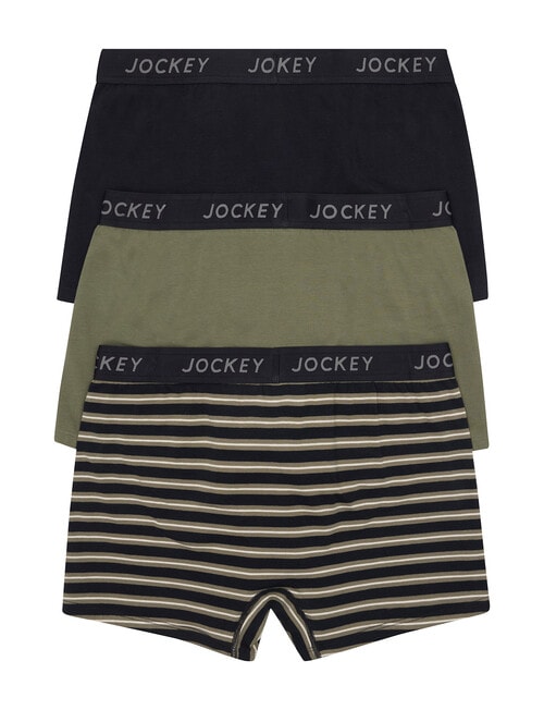 Jockey Comfort Stripe Trunk, 3-Pack, Green & Beige product photo View 02 L