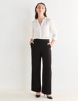 Oliver Black Wide Leg Pants, Regular Length, Black product photo View 03 S
