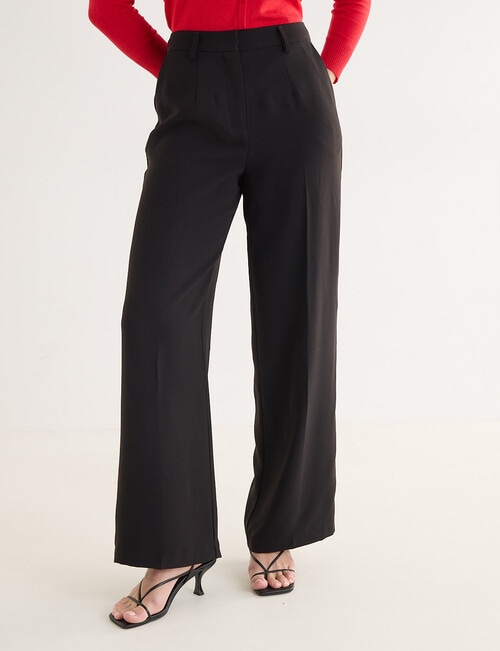 Oliver Black Wide Leg Pants, Short Length, Black product photo