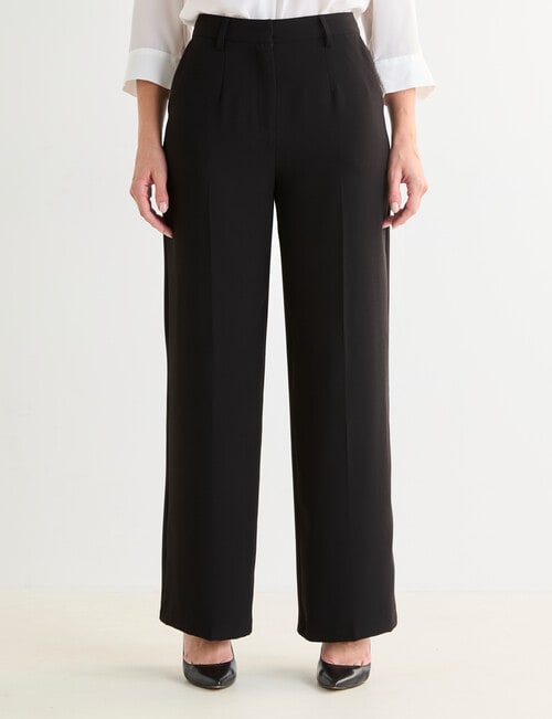 Oliver Black Wide Leg Pants, Short Length, Black product photo