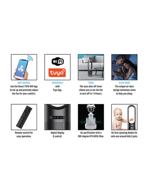 Sheffield 3-in-1 Bladeless Fan - Cool, Heat, Air Purify product photo View 10 L