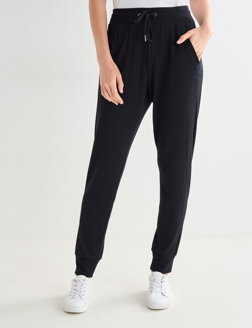 Bodycode Brushed Cuff Rib Jogger Pant, Black product photo