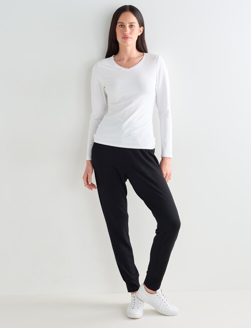 Bodycode Brushed Cuff Rib Jogger Pant, Black product photo View 03 L