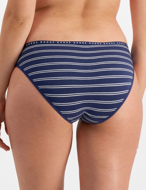 Bonds Hipster Bikini Brief, 3-Pack, Mini Stripe, Sea Charter, Rocksalt, 8-16 product photo View 03 L