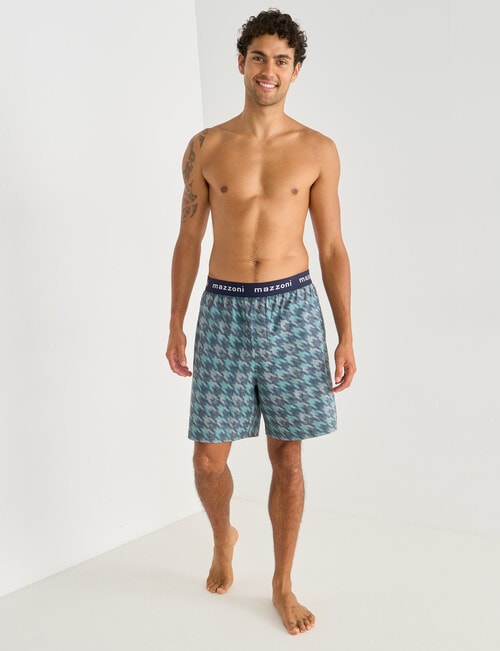 Mazzoni Distressed Print Houndstooth Knit Short, Green product photo View 03 L