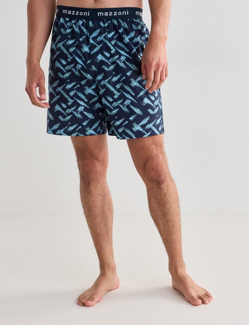 Mazzoni Exposed Check Woven Sleep Short, Navy, Blue & Green product photo