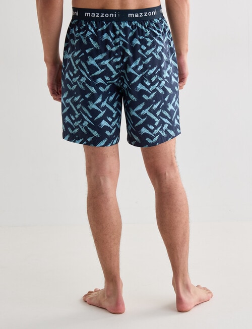 Mazzoni Exposed Check Woven Sleep Short, Navy, Blue & Green product photo View 02 L