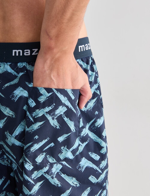 Mazzoni Exposed Check Woven Sleep Short, Navy, Blue & Green product photo View 05 L