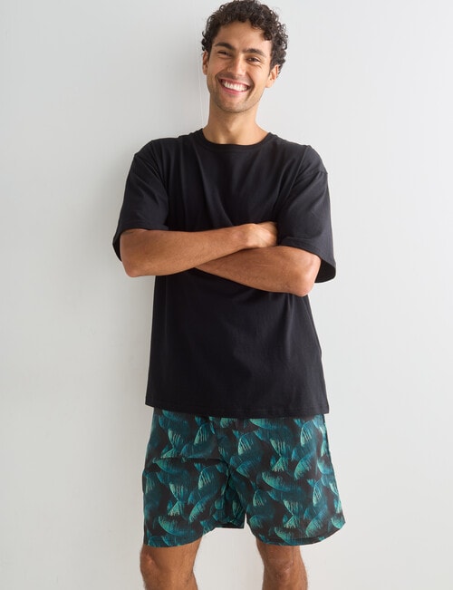 Mazzoni Short Sleeve Tee & Digi Palm Short PJ Set, Multicolour product photo