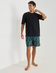 Mazzoni Short Sleeve Tee & Digi Palm Short PJ Set, Multicolour product photo View 03 S