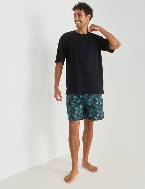 Mazzoni Short Sleeve Tee & Digi Palm Short PJ Set, Multicolour product photo View 03 L