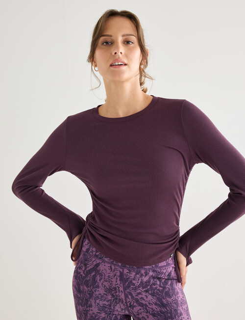 Superfit Ruched Side Rib Top, Midnight Plum product photo