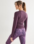 Superfit Ruched Side Rib Top, Midnight Plum product photo View 02 S