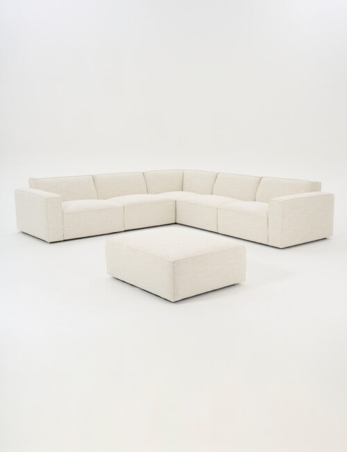 Marcello&Co Loft Fabric Modular Ottoman, Boucle Natural product photo View 26 L